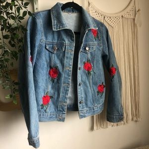 Embroidered Denim Jean Jacket